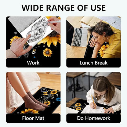 Heated Mouse Pad with 3 Levels Heated & 3 Hours Auto Shut-Off Mouse Pad for Warming Hands in Office Home, 31.5" x 13"Large Safe Desk Mat Hand Warmer，A River of Flowers