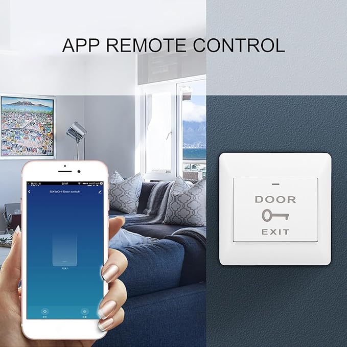 Push Button Door Release, Smart Door Switch Panel Push to Exit Button Release No or Com Switch Panel Auto Reset Wifi App Remote Voice Control