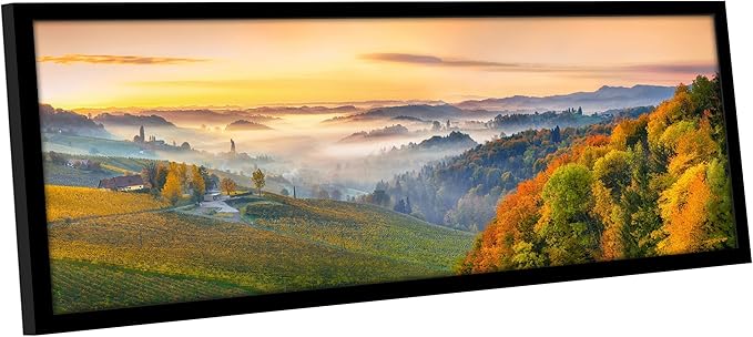 Americanflat 12x34 Poster Frame with Polished Plexiglass - Signature Collection - Gallery-Style Frames Made of Engineered Wood - Photo Frame for Wall Display - Black