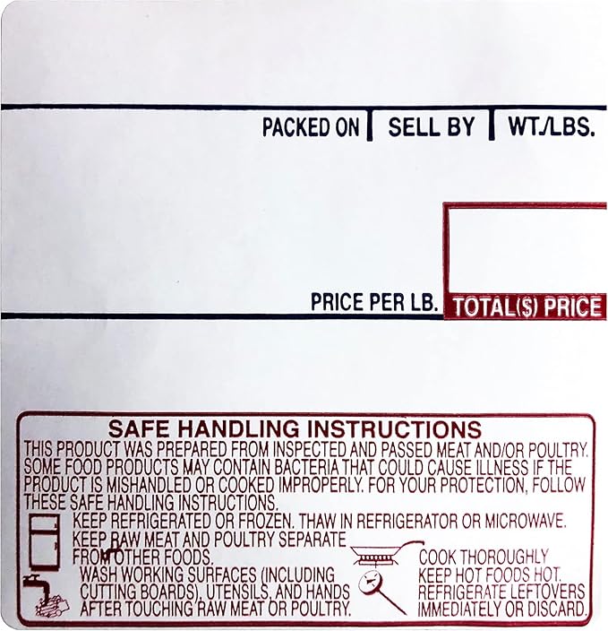 VisionTechShop LST-8040 Printing Scale Label, 58 x 60 mm, UPC/Safe Handling - CASE of 12 Rolls