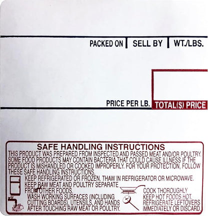 VisionTechShop LST-8040 Printing Scale Label, 58 x 60 mm, UPC/Safe Handling - CASE of 12 Rolls