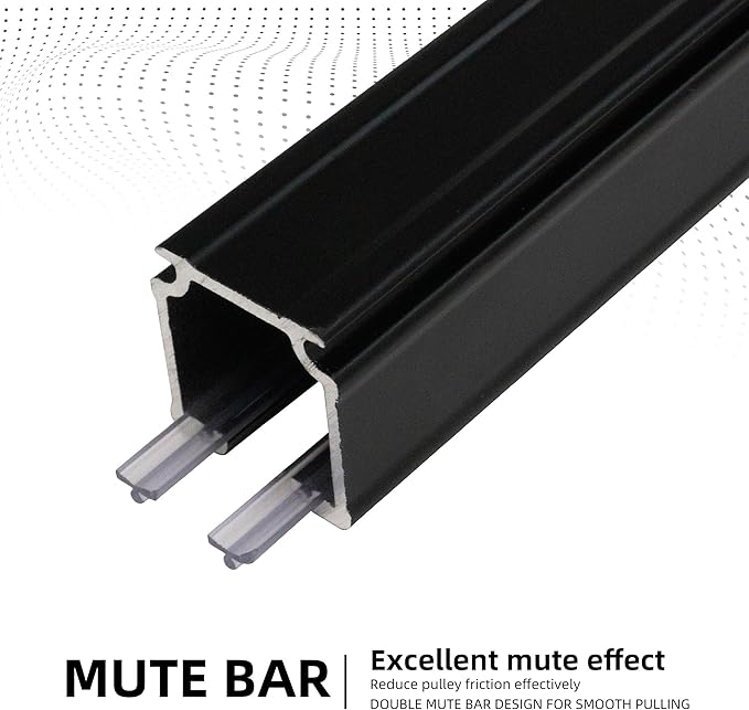 Curtain Track for Ceiling or Wall, Heavy Duty Aluminum Alloy with Smooth Sliding, Easy to Install, Black, 3ft To 6ft