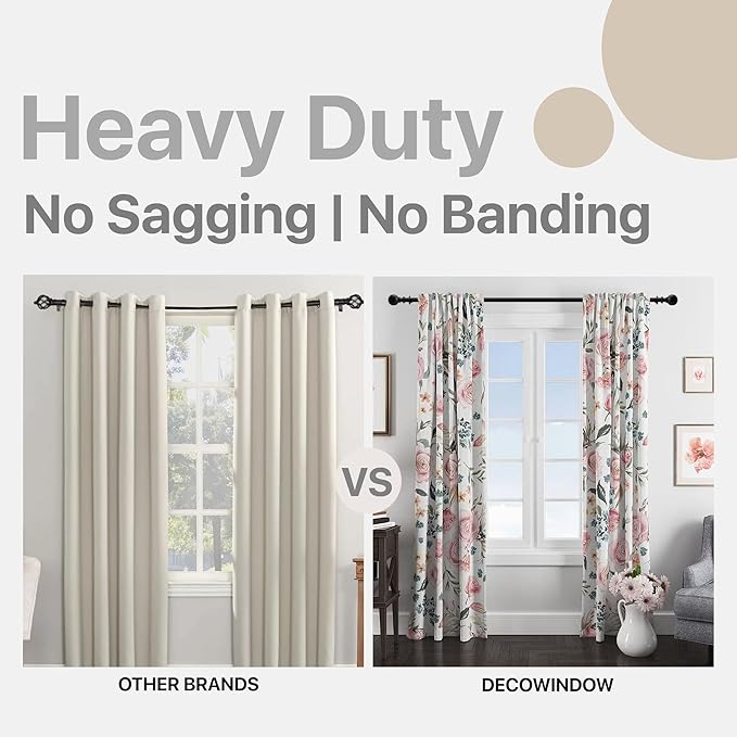 Deco Window Adjustable Curtain Rod for Windows 44 to 120 Inch (Pack of 1) Extendable Heavy Duty 3/4 Inch Iron Drapery Pole with Finials Wall Mounted French Door Curtain Rods (Silver)