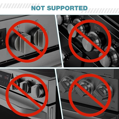Stove Knob Safety Covers, for Knob Diameter Less Than 2.4", Press Gas Stove Knob Locks, Unlock with Two-Finger, Oven Knob Covers for Child Safety, Clear, Pack of 5