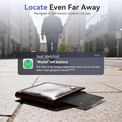 Wallet Tracker Card Air-Tag - for Android & iOS, Work with Google Find Hub & Apple Find My, 0.07in Slim Tracking Card, IP68 Waterproof Bluetooth Smart Item Locator for Luggage, Gifts for Men Women