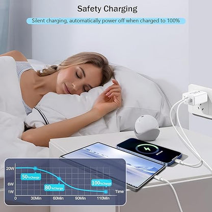 USB C Charger Block, 2Pack 40W 4-Port USB C iPhone Charger Fast Charging Plug Dual Port PD Power Adapter + QC Double Block Multi-port Brick Type C Box Plug for iPhone 16/15/14/13/12/11/Pro Max/XS,iPad