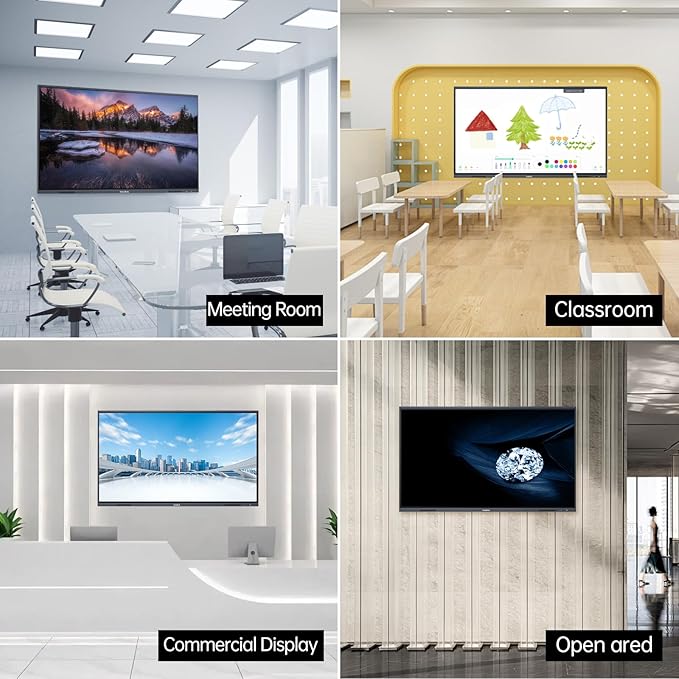 Smart Board 55 inch Interactive Whiteboard Display 4K UHD Touchscreen Digital Electronic Whiteboard for Home Office Classroom Presentation, Writing, Coaching(Board & Wall Mount Included)
