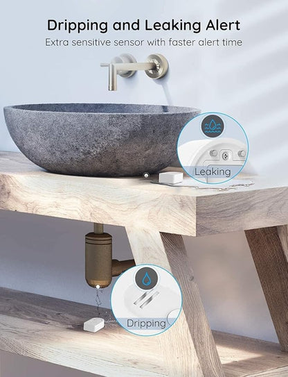 Govee WiFi Water Sensor 1 Pack, Smart Water Leak Detector, 100dB Adjustable Alarm Suit for Home and Basement, Water Leak Alert with Email & APP Push (Only Support 2.4G Wi-Fi)