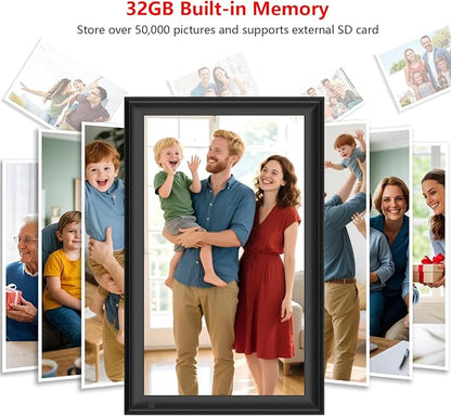 Frameo 15.6 Inch Large Digital Photo Frame, Digital Picture Frame WiFi, IPS HD Touch Screen, 32GB Storage, Photo Frame with Auto-Rotate Instant Share Photo/Video Sharing via Frameo App, Gift for Mom