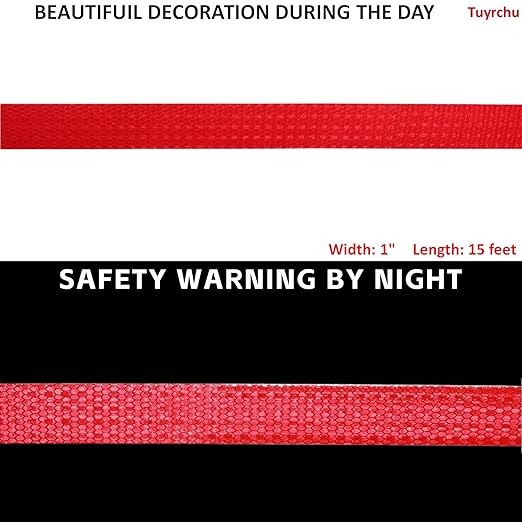 Red Reflective Tape Outdoor Waterproof 1 inch, High Visibility Warning Industrial Marking Tape, Safety Stickers (15 feet)