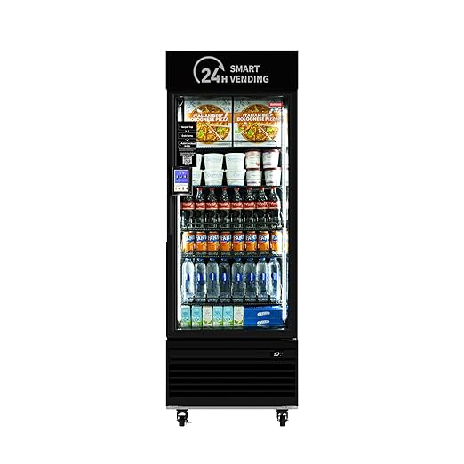 HAHA Smart Vending DC-550D Combo Vending Machine,Smart Refrigerated Beverage Vending Machine with Touch Card Reader - Capacity 378 Bottles (Black, AI Frozen)