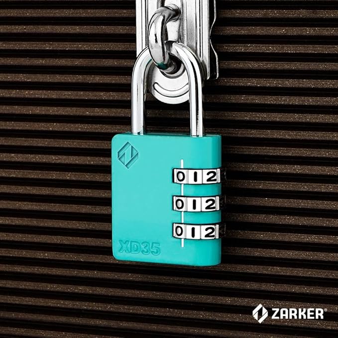 XD35 Combination Lock, 3-Digit Padlock for School Gym Sports LockerLock, Fence, Toolbox, Case, Hasp Storage (2-Pack, Emerald)
