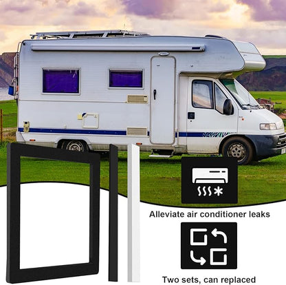 BBTO 2 Set 14 Inch Rv Camper Roof A/C Gasket Kit Air Conditioner Seal Repair Replacement Self Adhesive Picture Frame Gasket and Waterproof Compression Self Adhesive Leveling Pads