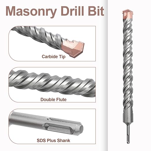 1-1/2 inch x 39.3 inch (38x1000mm) SDS Plus Masonry Drill Bit, Rotary Hammer Drill Bit,Concrete Drill Bit for Cement, Brick, Wall (39.3 inch / 1000mm Length, 1-1/2 inch (38mm))