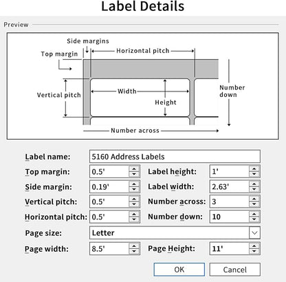 1" x 2-5/8" Address Labels 1500 Labels Sticker Paper for Laser/Ink Jet Printer mailing Labels 8.5"×11" White 30 per Sheet