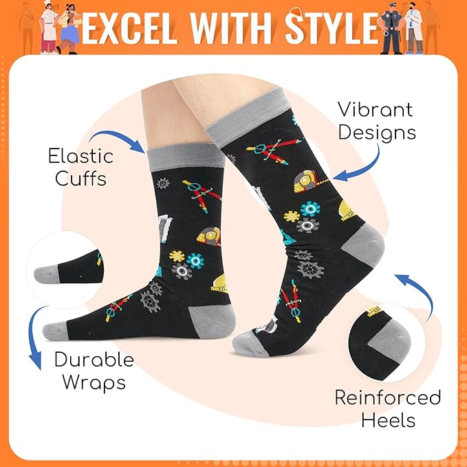 HAPPYPOP Gifts for Mechanic Personal Trainer - Photography Bus Driver Engineer Socks