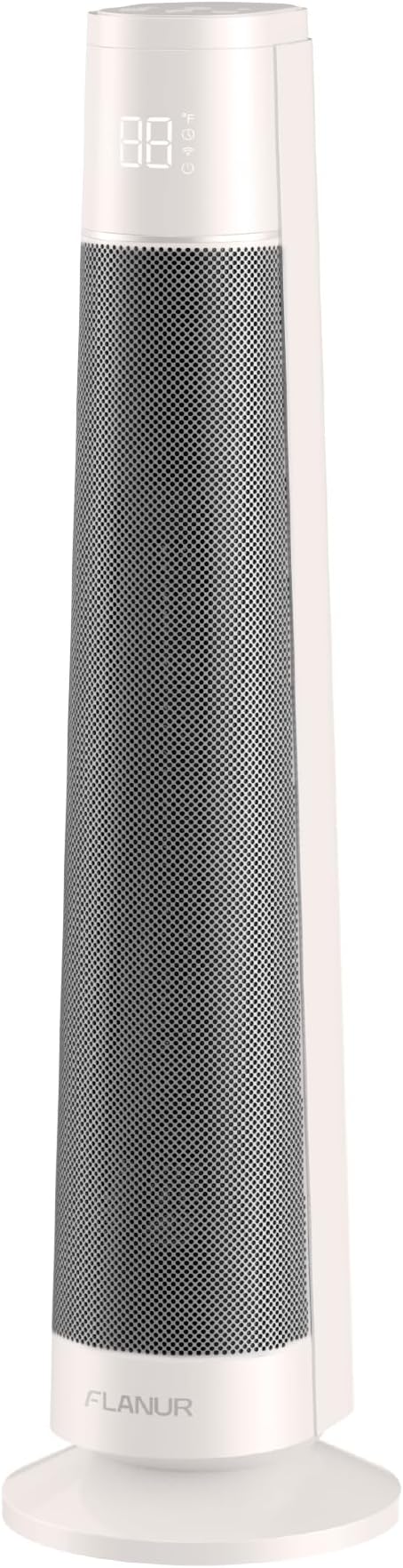 Indoor Electric Space Heaters, 1500W PTC Ceramic Heater with APP & Remote Control, 70° Oscillation for 220 sq.ft, 3 Heat Modes & 12H Timer, 45dB Space Heaters for Office & Home Use, Ivory