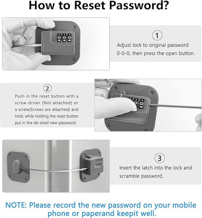 Refrigerator Lock, Heavy Duty Fridge Lock, Combination Lock for Refrigerator Cabinets, Drawers, Safety, Easy Install No Keys Needed (Grey-1Pack)