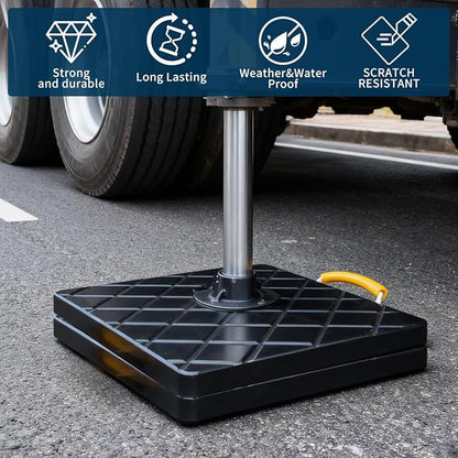Trailer Stabilizer Pads (2 Pack), UHMWPE 12 X 12 X 1 inchs Non-Slip Rv Jack Pads Camper Outrigger Pads with Handle, Heavy Duty Stabilizing Blocks for Truck/Trailer/Crane