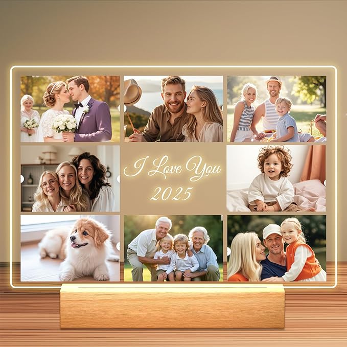 Custom Picture Frames - Customizable Decorative Sign with Photo & Song Option - Ideal Gift for Couples, Mothers Day, Boyfriend & Girlfriend (Grandma)