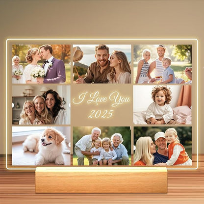 Custom Picture Frames - Customizable Decorative Sign with Photo & Song Option - Ideal Gift for Couples, Mothers Day, Boyfriend & Girlfriend (Love Dad)