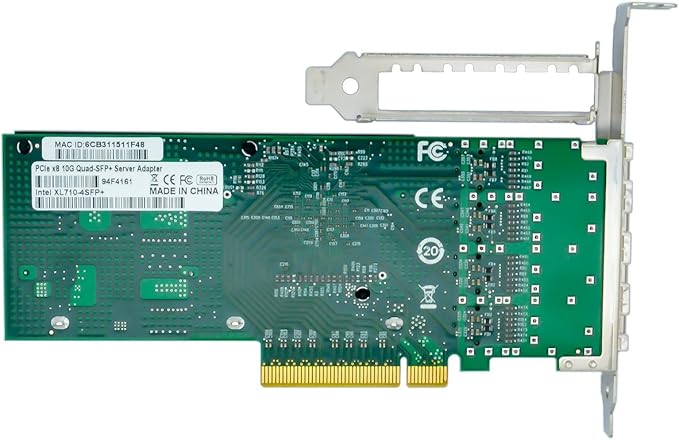 with Intel Chipset X710-DA4 4Port SFP+ 10Gb Ethernet Converged Network Card Adapter ISCSI NFS DDJKY PCI-e3.0 x8 Controller NIC