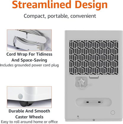 Amazon Basics Large Dehumidifier for Rooms, Energy Star Certified,Effectively Reduces Humidity, With Advanced Moisture Control, Timer, Auto-Defrost, Overflow Protection, up to 4000 SFT, 50 Pint, White