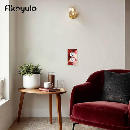 Rich Burgundy Marble Acrylic Switch Light Cover Decorative Outlet Covers Wall Plate Single Toggle Wall Plate Cover