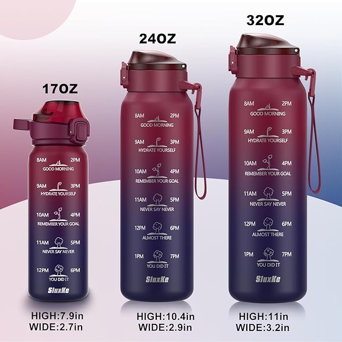 Insulated Water Bottle 24oz, Double Wall Vacuum 18/10 Stainless Steel Bottle with 2Lids, Leak Proof & BPA-Free, 700ml Hydro Water Flask with Handle & Straw Spout Lids RED BLACK