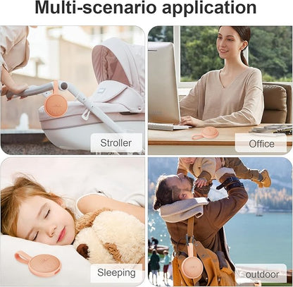 White Noise Sound Machine, Portable Sound Machine for Sleeping Adults & Baby, with Bluetooth 5.1/24 Soothing Sounds/Battery Powered/3 Timer Memory Function for Office/Bedroom/Travel (Orange