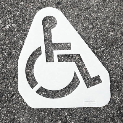 Medium Handicap Parking Stencil | Part#: 10005209 | 34.5" W x 39" H | Flexible and Durable 1/8" PolyTough Lifetime | Made in USA