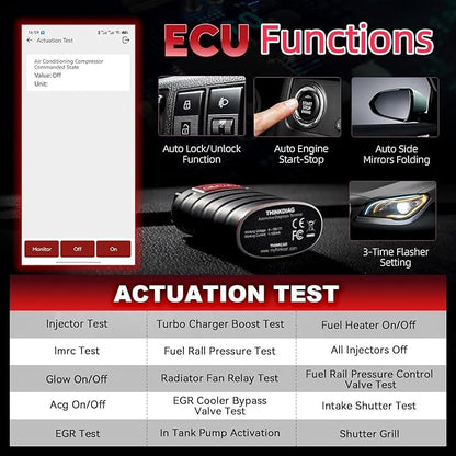 Thinkdiag OBD2 Scanner Bluetooth Full System Bidirectional Diagnostic Scan Tool OE Level Code Reader with 15+ Reset Service FCA AutoAuth All Software 1 Year Update Fits for iOS & Android
