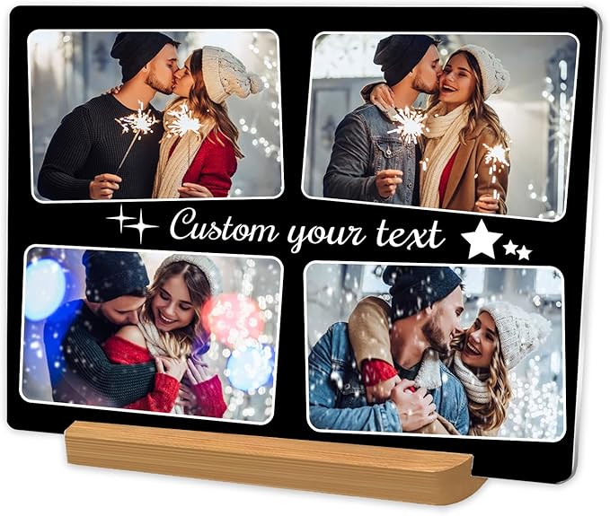 Custom Metal Photo Prints, Personalized Picture Frame with Your Photos, Customized Photo Gifts for Lovers, Couples, Family and Home Decor