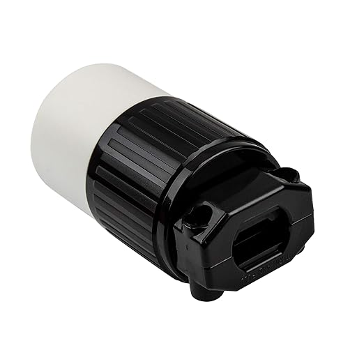 ENERLITES NEMA L6-30R Locking Connector for Generator, Twist Lock Female Plug, 30 Amp, 250 Volt, 2 Pole, 3 Wire Grounding, Industrial Grade, UL Listed, 66462-BK, Black