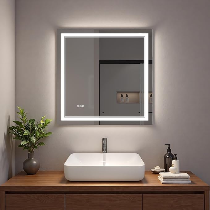 LED Bathroom Mirror with Lights, Wall Mirrors