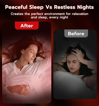 Anweller Smart Red Light Therapy Sleep Device White Noise Sound Machine with 5-Level Red Night Light (620–690nm) 32 White Noise Smart App Control Timer & Wake-Up Alarm Clock