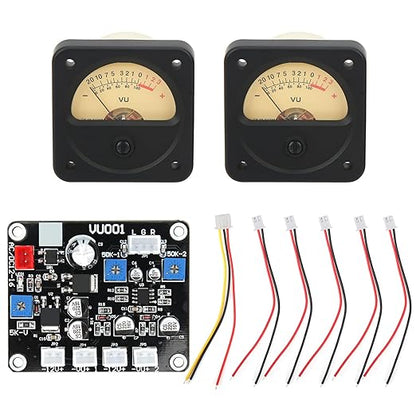 Premium VU Meter Audio Level Indicator with Backlight DB Tester Power Amplifier Kit 2Pcs Set for Professional Sound Engineers Home Studio Car Audio DIY ABS PCB Material