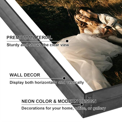 5x7 Picture Frames, Stunning Color Acrylic Photo Frame, Wall & Tabletop Display Frames, Modern Floating Style for Home Office Decoration, Black (1 Pack)
