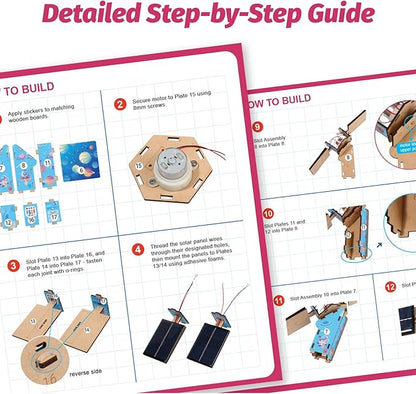 Playnovate Solar Satellite STEM Kit | DIY Space Toy for Kids | Build a Working Model with Motor | Includes QR Astronomy Tutorials | Birthday Gifts for Boys & Girls Age 8,9,10,11,12,13,14 Years