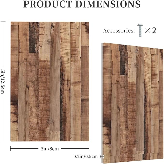 Light Switch Cover Plate Rustic Brown Wood Grain 1 Gang No Device Blank Electrical Wall Plates Faceplate Decorative Switch Plate for Farmhouse Kitchen Decor