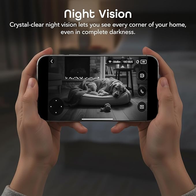 Geeni Scope Ultra 2K 360 Smart Auto-Follow Indoor Camera – 1440p Video Resolution, Wi-Fi Connectivity, Alexa & Smartphone Control, Wall Mountable, Pet & Elderly Monitoring Camera, White