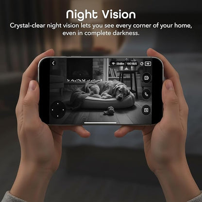 Geeni Scope Ultra 2K 360 Smart Auto-Follow Indoor Camera – 1440p Video Resolution, Wi-Fi Connectivity, Alexa & Smartphone Control, Wall Mountable, Pet & Elderly Monitoring Camera, White