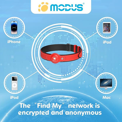 GPS Tracker for Dogs, 2 in 1 Pet Tracking Smart Collar (Only iOS), No Monthly Fee GPS Tracker Dog Collar, Real-time Location Comfortable PU Tracker Tag for Small, Medium Large Dogs(Locator Included)