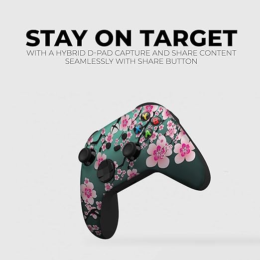 DreamController Cherry Blossom Custom X-box Controller Wireless compatible with X-box One/Series X/S Proudly Customized in USA with Permanent HYDRO-DIP Printing(NOT JUST A SKIN) (MODDED)
