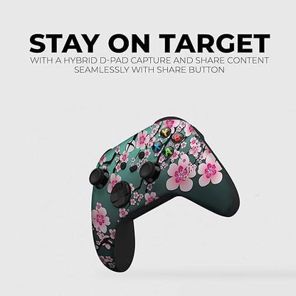 DreamController Cherry Blossom Custom X-box Controller Wireless compatible with X-box One/Series X/S Proudly Customized in USA with Permanent HYDRO-DIP Printing(NOT JUST A SKIN) (MODDED)