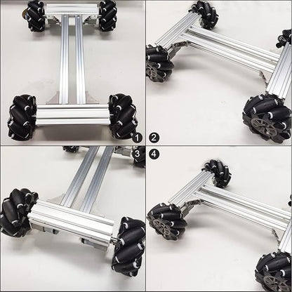 Professional Smart 4WD Metal Robot Car Chassis Kit with 97mm Mecanum Wheels, DIY RC Robotic Moving Platform,for AGV, School Eduactional Science Kits, Remote Control Robotic STEAM Model Experiment
