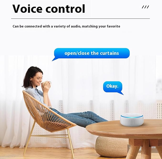 Garosa Smart Curtain Motor, WiFi Electric Automatic Window Curtain Opener with Quiet Mode Below 25dB for Roman Rod T U Shape Tracks