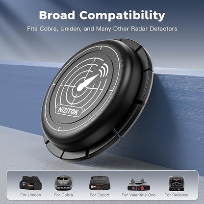 Magnetic Radar Detector Mount with N52 Strong Magnets, Adhesive Dashboard Holder for Escort, Uniden, and Other Radar Detectors, Stable Anti-Vibration Installation, Adjustable Viewing Angle