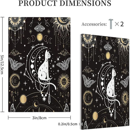 White Cat Tarot Moon Phases Moth Celestial Gothic Light Switch Cover Plate 1 Gang No Device Blank Electrical Wall Plates Faceplate Decorative Switch Plate Covers for Kids Room Bedroom Decor