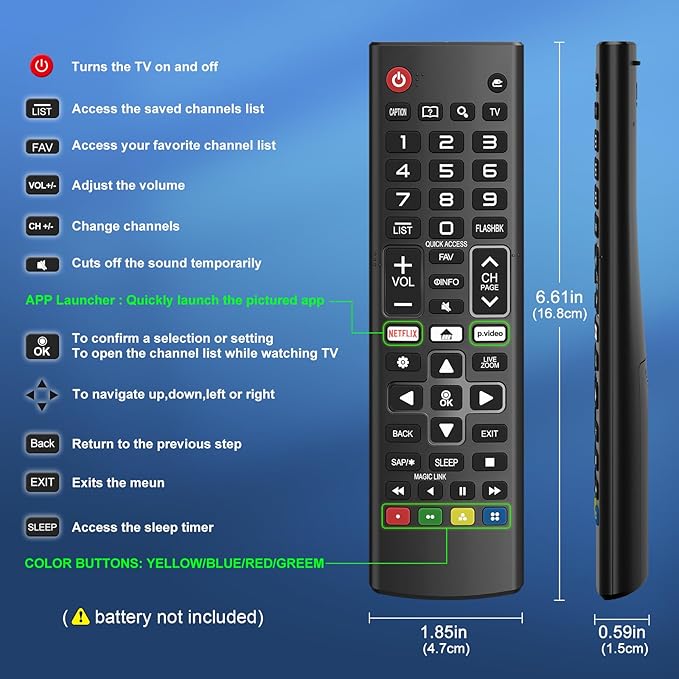 Universal for LG-TV-Remote-Control-Replacement,Compatible with All LG Smart TV Models (Pack of 3)
